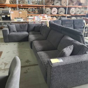 SECONDS LAINE 5 SEAT MODULAR COUCH NEW YORK FABRIC SOLD AS IS