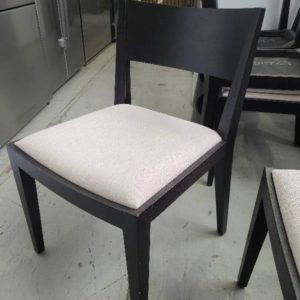 EX-HIRE BLACK AND CREAM DINING CHAIR SOLD AS IS