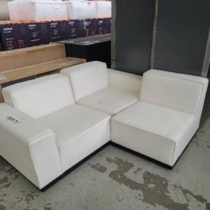 EX-HIRE WHITE MODULAR 3 SEAT COUCH SOLD AS IS