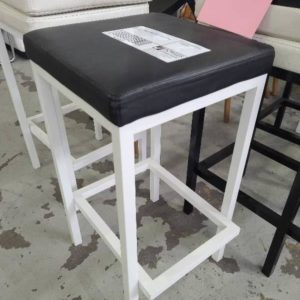 EX-HIRE BLACK STOOL WITH WHITE LEGS SOLD AS IS