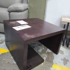 EX-HIRE DARK BROWN LAMP TABLE SOLD AS IS