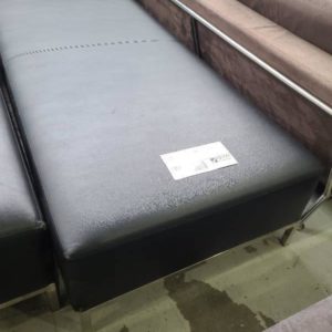 EX-HIRE BLACK RECTANGULAR OTTOMAN SOLD AS IS
