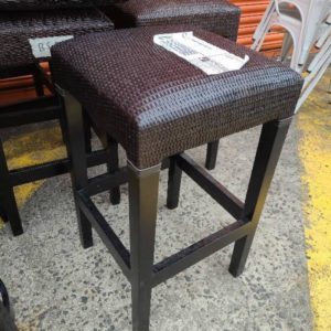 EX-HIRE BROWN WOVEN BAR STOOL SOLD AS IS