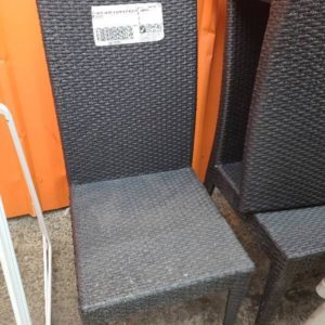 EX-HIRE BLACK WOVEN OUTDOOR DINING CHAIR SOLD AS IS