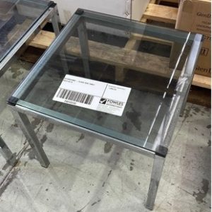 SECONDHAND - GLASS SIDE TABLE SOLD AS IS