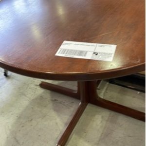 SECONDHAND - ROUND TIMBER DINING TABLE SOLD AS IS