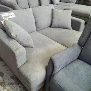 BRAND NEW MONTE CARLO 2 SEATER COUCH STORM FABRIC SOLD AS IS