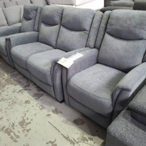 BRAND NEW 2 SEATER COUCH WITH 2 ARM CHAIRS WITH MANUAL RECLINERS SOLD AS IS (PROD DEV/SAM)