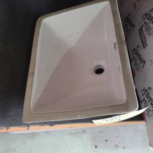 WHITE CERAMIC UNDERMOUNT VANITY BOWL SOLD AS IS