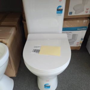 S-TRAP CERAMIC TOILET SUITE SHAW & MASON SOLD AS IS