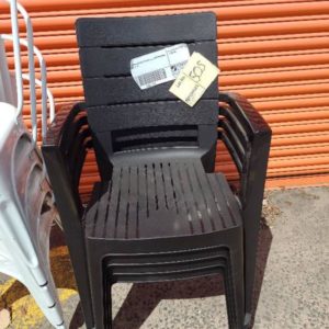 EX-DISPLAY BLACK PLASTIC OUTDOOR CHAIR SOLD AS IS