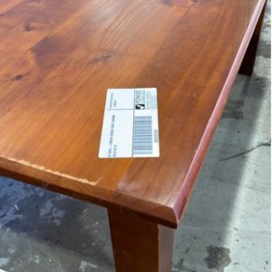 EX HIRE - TIMBER DINING TABLE 1800MM SOLD AS IS