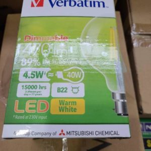 BOX OF 6PCS VERBATIM FILAMENT LED DIMMABLE G95 B22 4.5W 470LM 65617