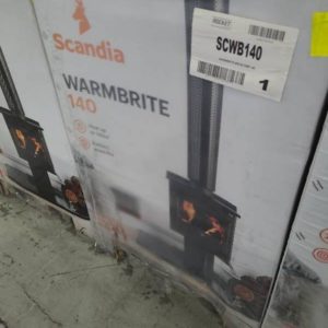 SCANDIA WARMBRITE 140 WOOD HEATER COMPACT & HEATS UP TO 140M2 TOP PANEL SURFACE CAN BE USED FOR COOKTOP RRP$1150 *CARTON DAMAGE STOCK* 3 MONTH WARRANTY SCWB140-19-0494