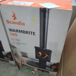 SCANDIA WARMBRITE 140 WOOD HEATER COMPACT & HEATS UP TO 140M2 TOP PANEL SURFACE CAN BE USED FOR COOKTOP RRP$1150 *CARTON DAMAGE STOCK* 3 MONTH WARRANTY SCWB140-20-10285
