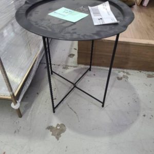 EX HIRE - BLACK ROUND SIDE TABLE SOLD AS IS