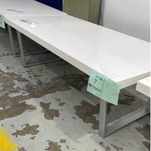 EX DISPLAY HOME FURNITURE - WHITE COFFEE TABLE SOLD AS IS
