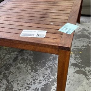 EX DISPLAY HOME FURNITURE - TIMBER OUTDOOR TABLE SOLD AS IS