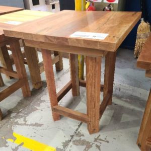 NEW SOLID SPOTTED GUM BUTCHERS BLOCK/TABLE FOR KITCHEN 800 X 800 X 900MM HIGH
