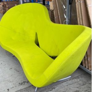 EX-HIRE LARGE BRIGHT GREEN FABRIC EVENT LOUNGE SOLD AS IS