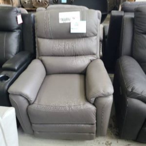 EX DISPLAY ROLAND LIFT CHAIR THICK LEATHER GRAPHITE SOLD AS IS