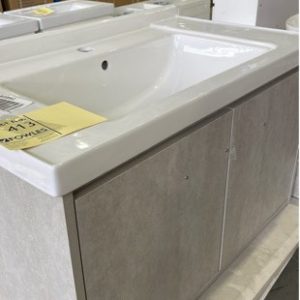 NEW GREY 800MM WALL HUNG VANITY WITH MATCHING MIRROR CABINET