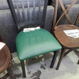NEW METAL DINING CHAIR WITH GREEN SEAT PAD DG-6E9B