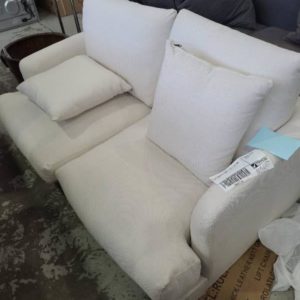 EX HIRE WHITE 2 SEATER COUCH NO LEGS SOLD AS IS