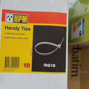 BOX OF 200PCS HANDY TIE CABLE TIES 292MM