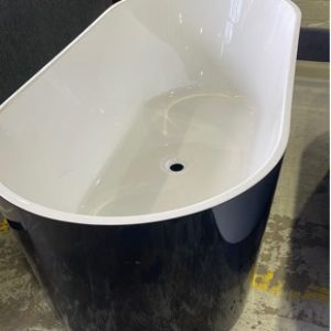 NEW ADORE BLACK ACRYLIC OVAL FREESTANDING BATHTUB 1500MM WASTE NOT INCLUDED RRP$1349