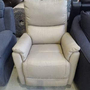 EX DISPLAY LAWSON THICK TAUPE LEATHER RECLINER ARM CHAIR SOLD AS IS