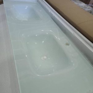 WHITE GLASS 1500MM VANITY TOP GREEN COLOUR PALLET 5