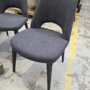 EX-HIRE DARK GREY FABRIC DINING CHAIR SOLD AS IS