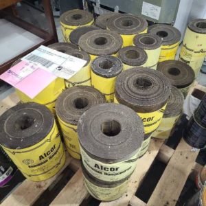 LARGE LOT OF ALUMINUM DAMPCOURSE ROLLS VARIOUS SIZES SOLD AS IS