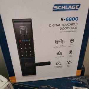 SCHLAGE S6800 DIGITAL TOUCH PAD DOOR LOCK WITH FINGERPRINT READER BLACK