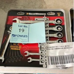GEAR WRENCH 9417 7 PIECE METRIC RATCHETING COMBINATION WRENCH SET