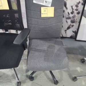 SAMPLE STOCK GREY FABRIC STUDENT CHAIR HEIGHT ADJUSTABLE RRP$69