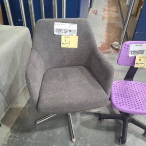 SAMPLE STOCK GREY FABRIC VISITOR CHAIR RRP$249
