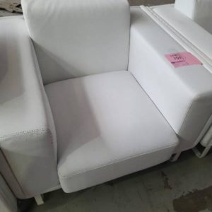 EX HIRE WHITE ARM CHAIR SOLD AS IS