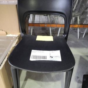 BLACK PLASTIC OUTDOOR CHAIRS SOLD AS IS