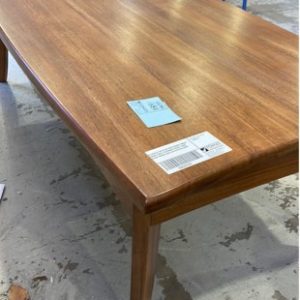 EX DISPLAY SOLID VIC ASH STAINED TIMBER DINING TABLE EXTREMELY HEAVY SOME SLIGHT MARKS SOLD AS IS RETAIL $3000