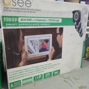 QSEE 1080P HOME SECURITY 8CH DVR & 4 CAMERAS 1TB STORAGE W9C2KZT4