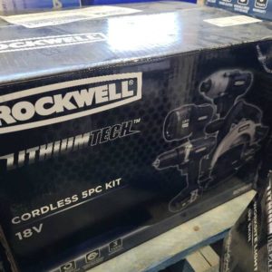 ROCKWELL RD1869 18V CORDLESS 5PC KIT DRILL DRIVER IMPACT DRIVER SANDER SAW & TORCH