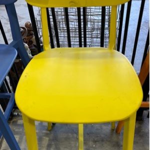 EX-HIRE YELLOW ACRYLIC BAR STOOL SOLD AS IS