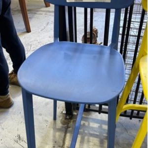 EX-HIRE BLUE ACRYLIC BAR STOOL SOLD AS IS
