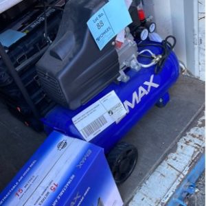 EMAX DIRECT DRIVE COMPRESSOR EMX2550P WITH RECTRACTABLE AIR HOSE REEL
