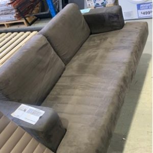 EX HIRE BROWN 2 SEATER COUCH