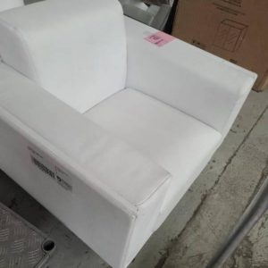EX HIRE WHITE ARM CHAIR SOLD AS IS
