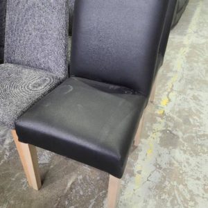 SAMPLE BLACK PU DINING CHAIR SOLD AS IS