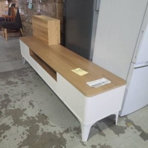 EX DISPLAY WHITE ENTERTAINMENT UNIT SOLD AS IS